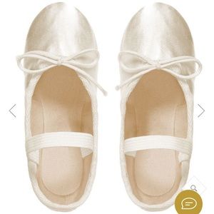 Ivory Satin Ballet Flats made in England!